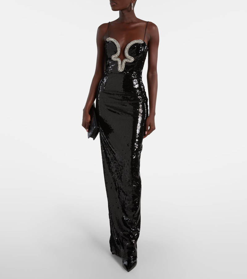 REBECCA VALLANCE Lyra sequined gown outlook