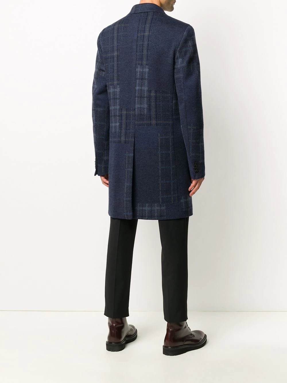 plaid single-breasted coat - 4