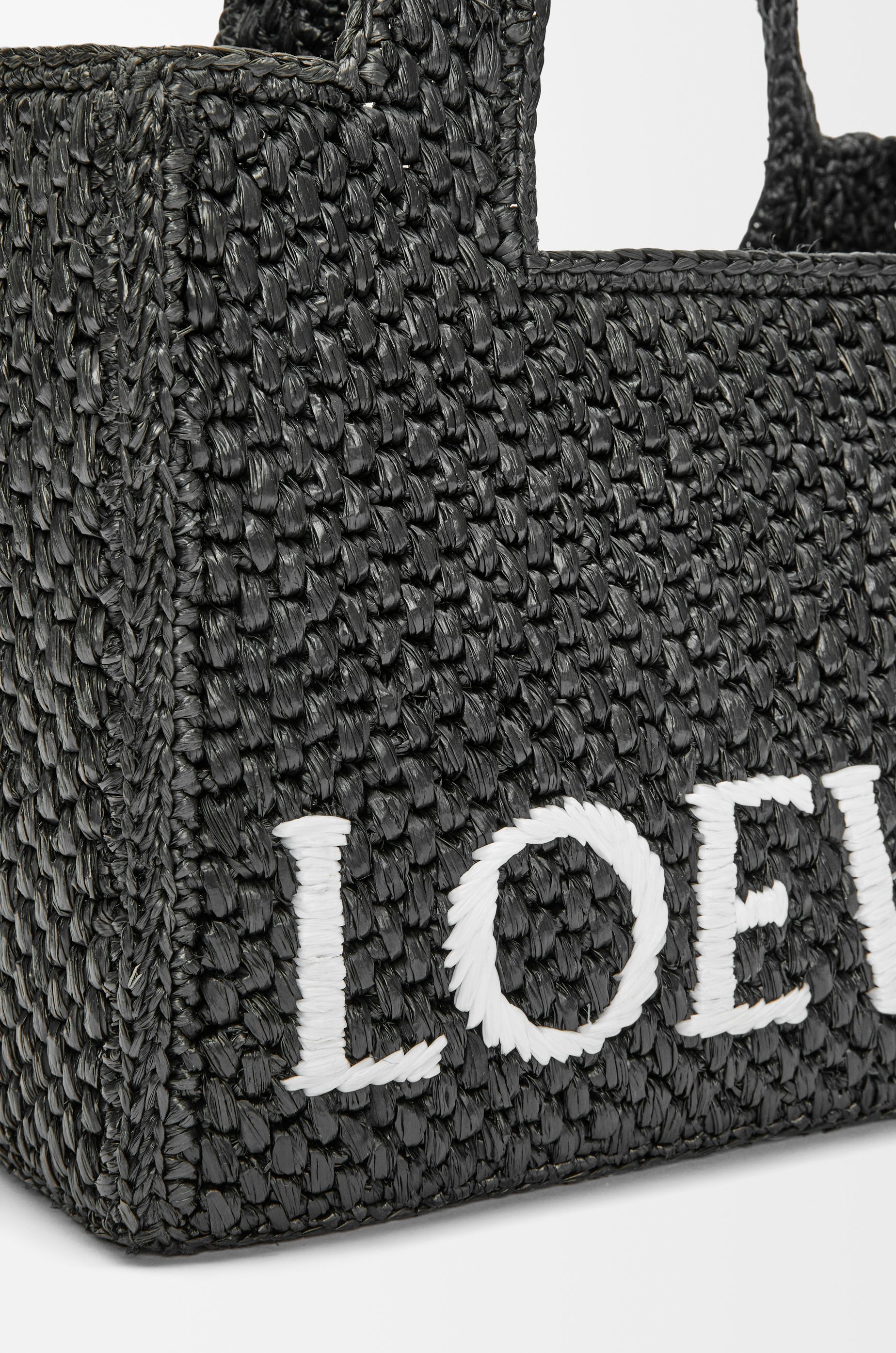 Small LOEWE Font Tote in raffia - 9