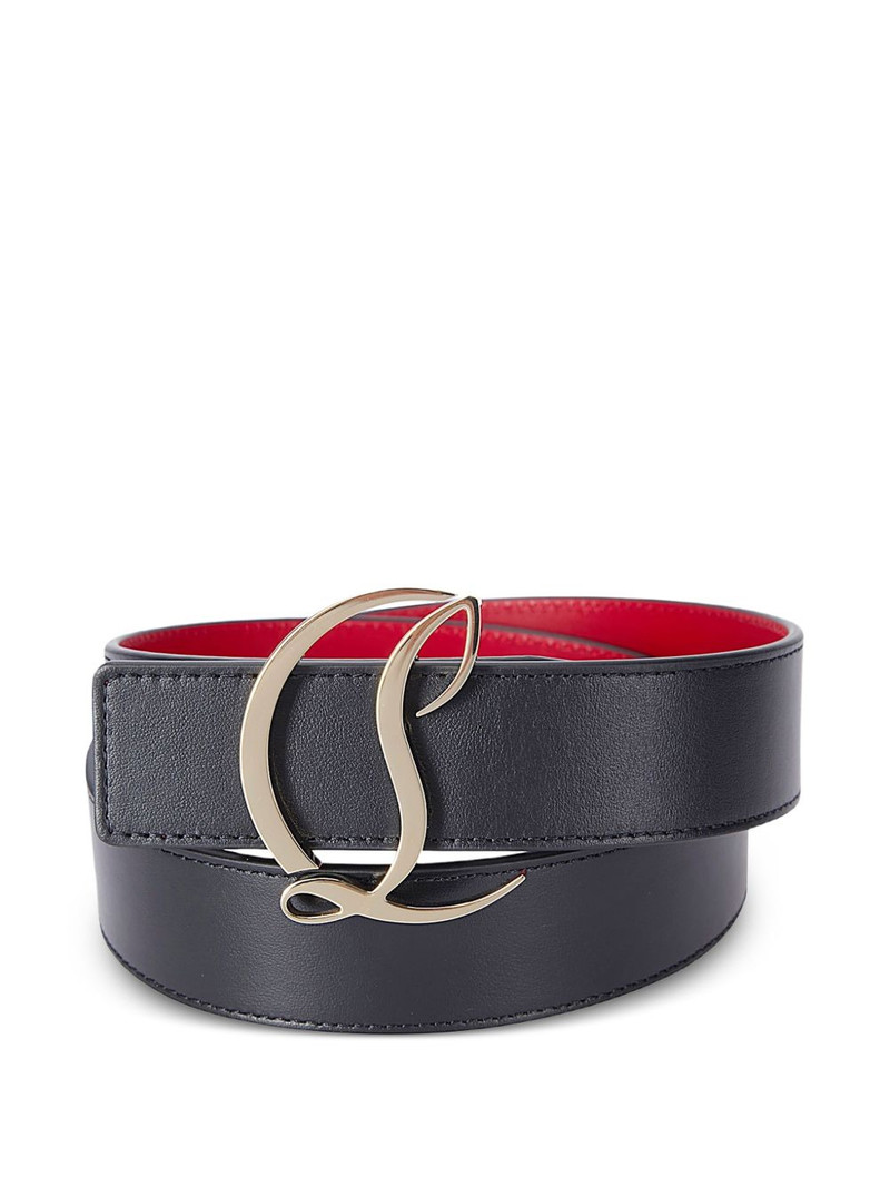 Christian Louboutin logo leather belt outlook