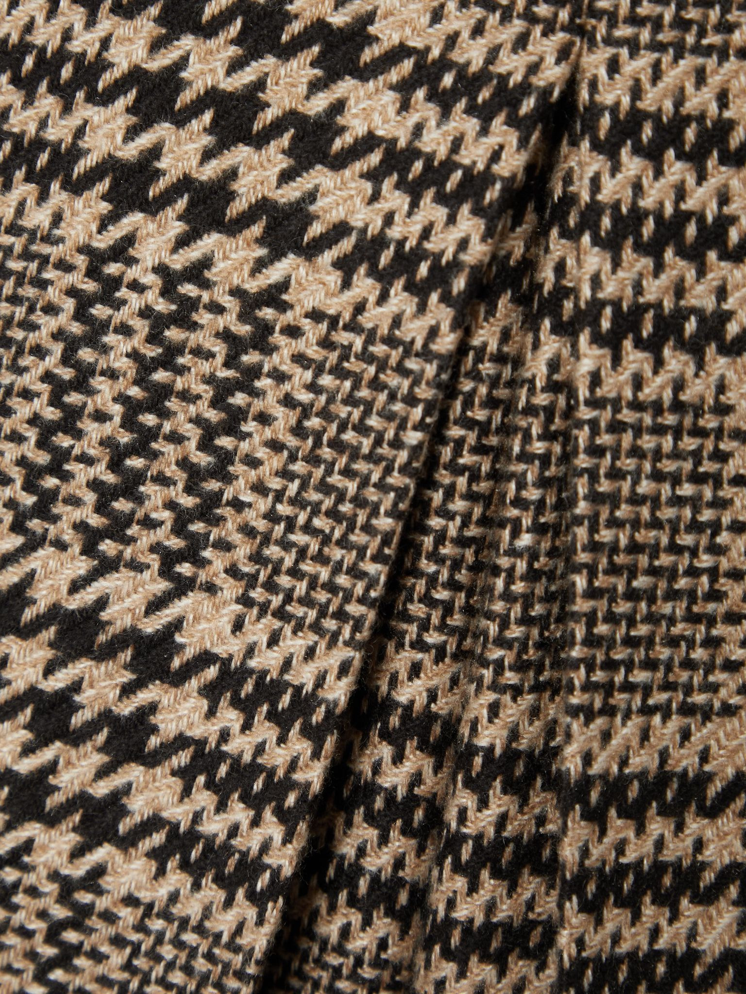 Prince of Wales silk and cashmere-blend tweed wide-leg shorts Brown - 5