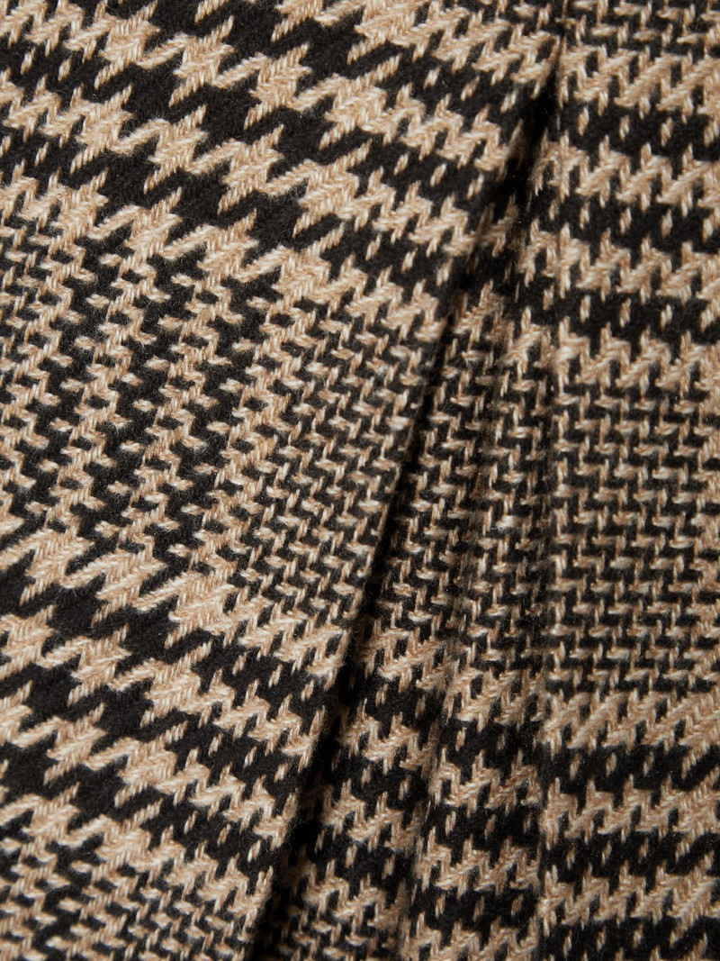 Prince of Wales silk and cashmere-blend tweed wide-leg shorts Brown 5