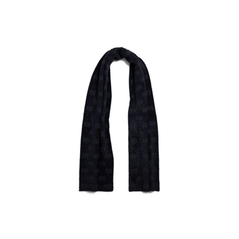 BALENCIAGA Women's Furry Scarf in Black outlook
