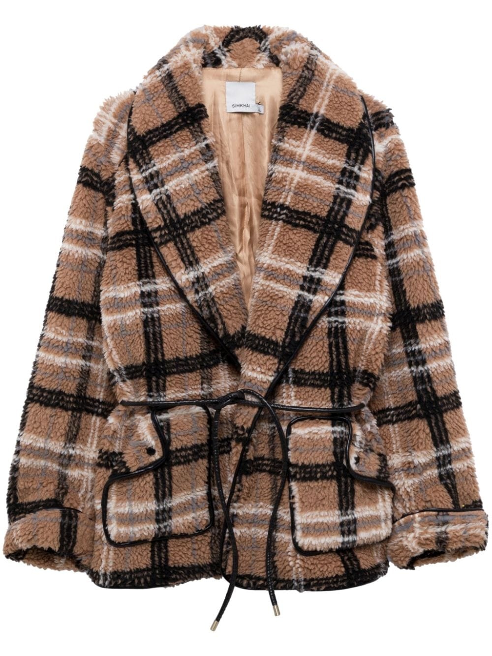 Kimia belted-waist shearling jacket - 1