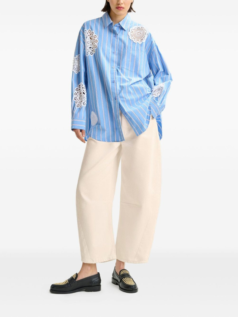 ESSENTIEL ANTWERP striped lace-patchwork shirt outlook