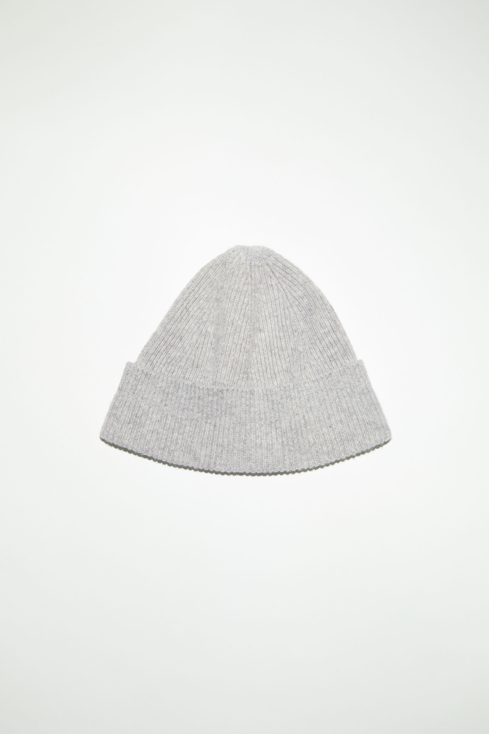 Wool cashmere beanie - Light Grey Melange - 1