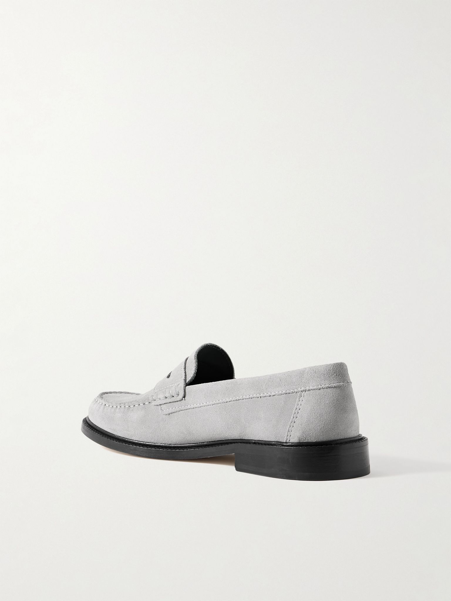 Yardee Suede Penny Loafers Stone - 4