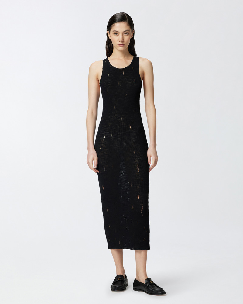 PINKO LONG DRESS IN LIGHT KNIT WITH TEARS outlook