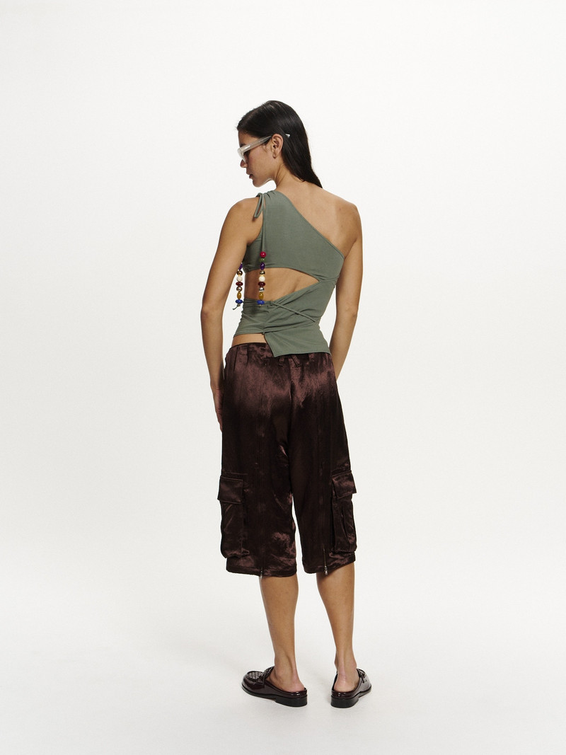 SATIN CARGO SHORTS 7