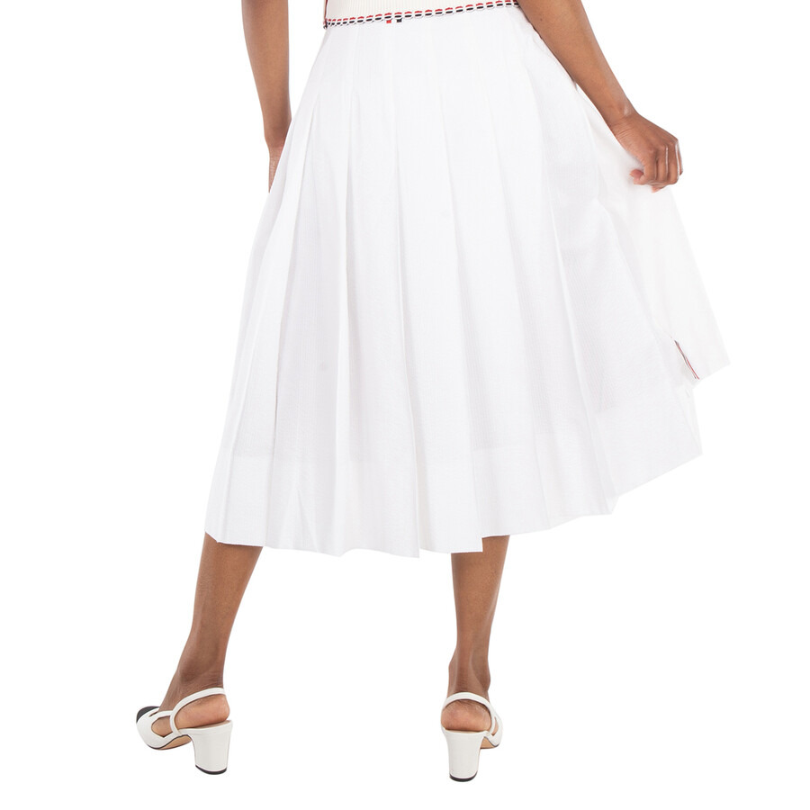 Thom Browne RWB Stripe Dropped Back Pleated Skirt - 3