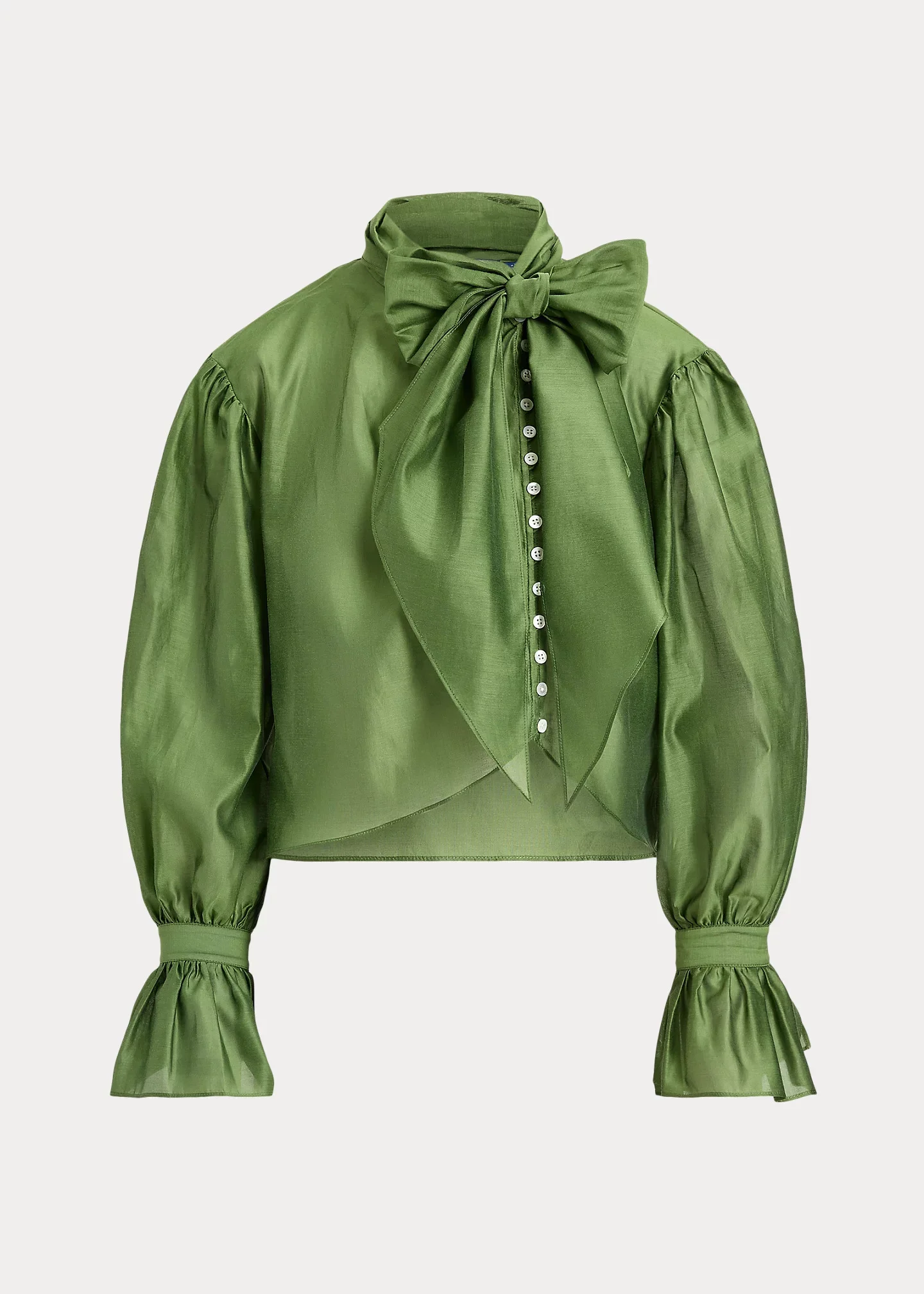 Tie-Bow Organdy Shirt - 1