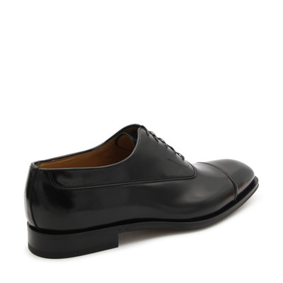 FERRAGAMO black leather lace up shoes outlook