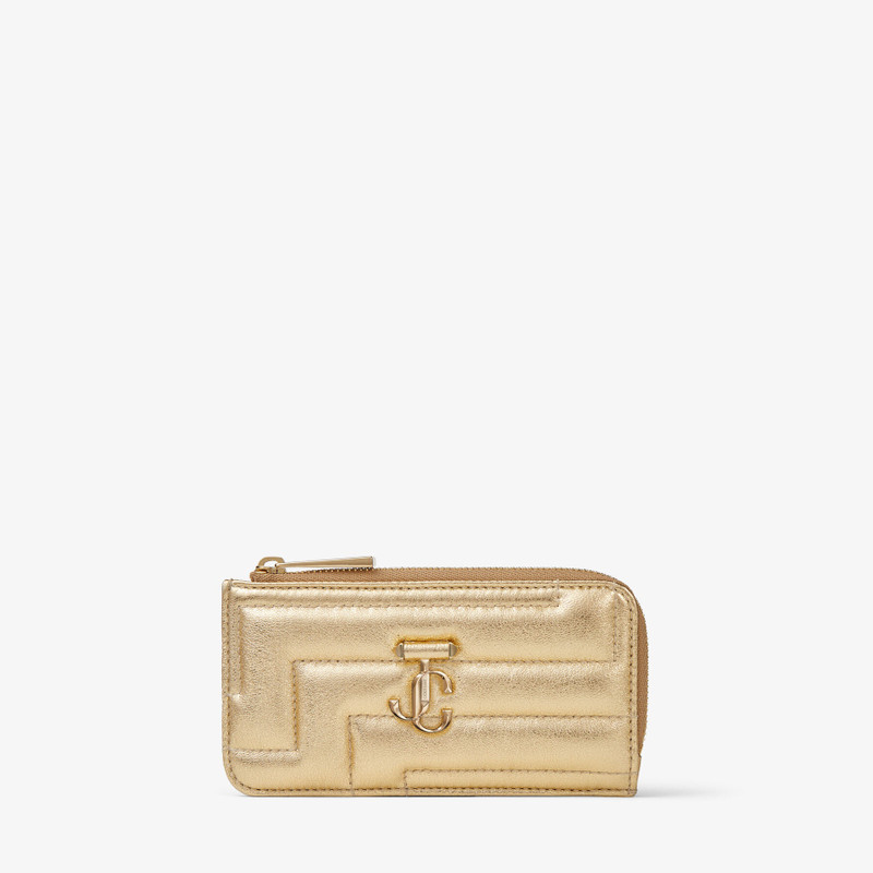 Lise-z
Gold Quilted Metallic Nappa Leather Card Holder with JC Emblem 1