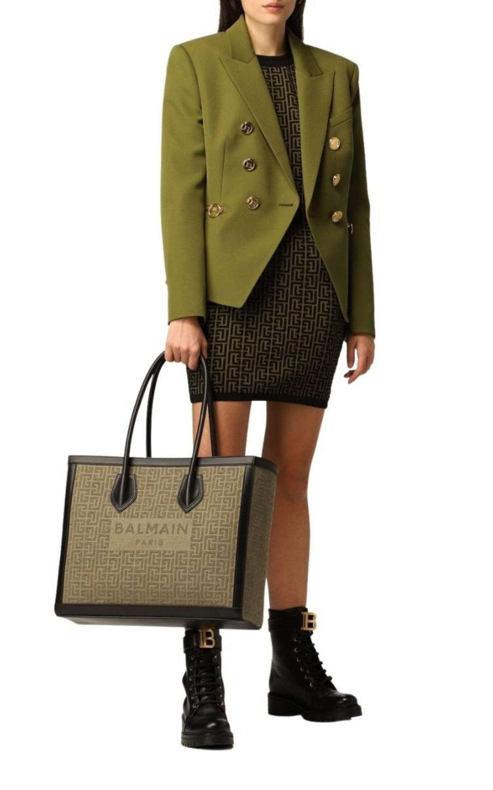Green Wool Double-breasted Blazer - 2
