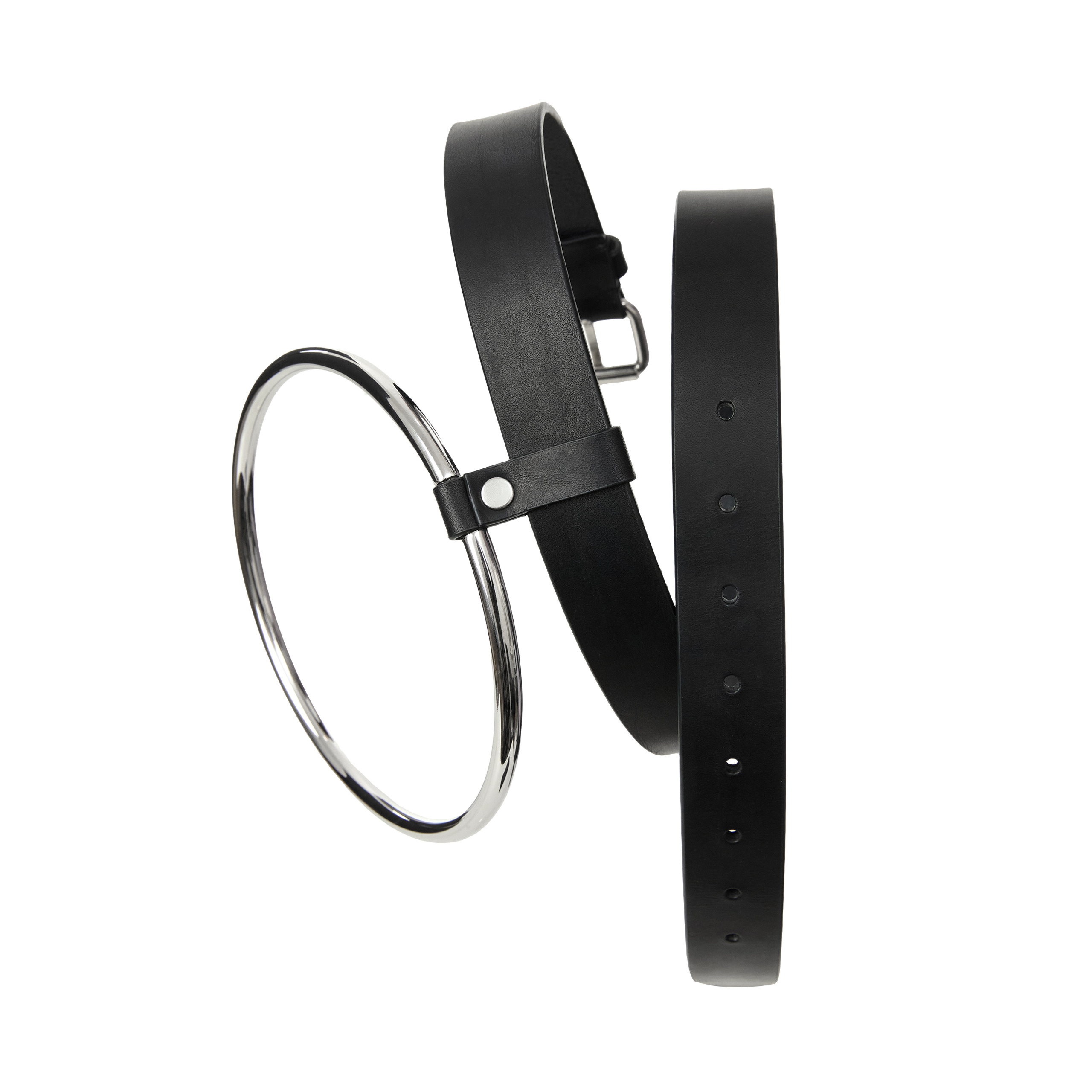 LEATHER BELT WITH METAL RING - 4