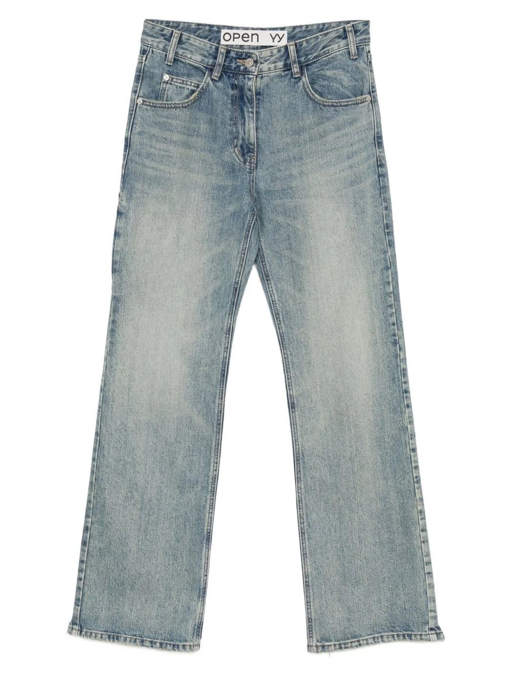 frayed-hem jeans - 1