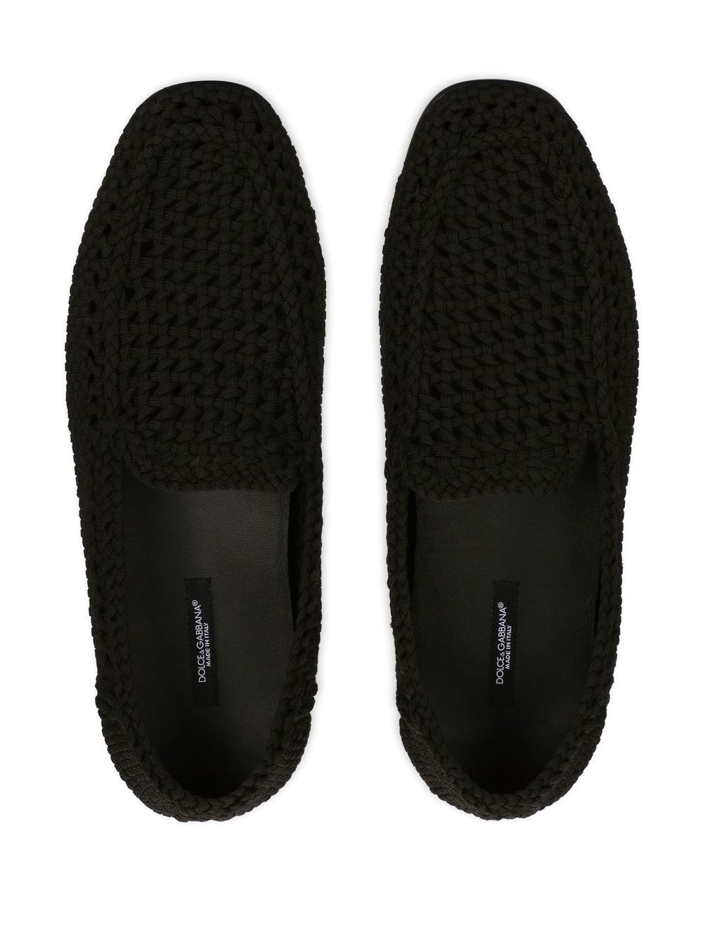woven almond-toe loafers - 4