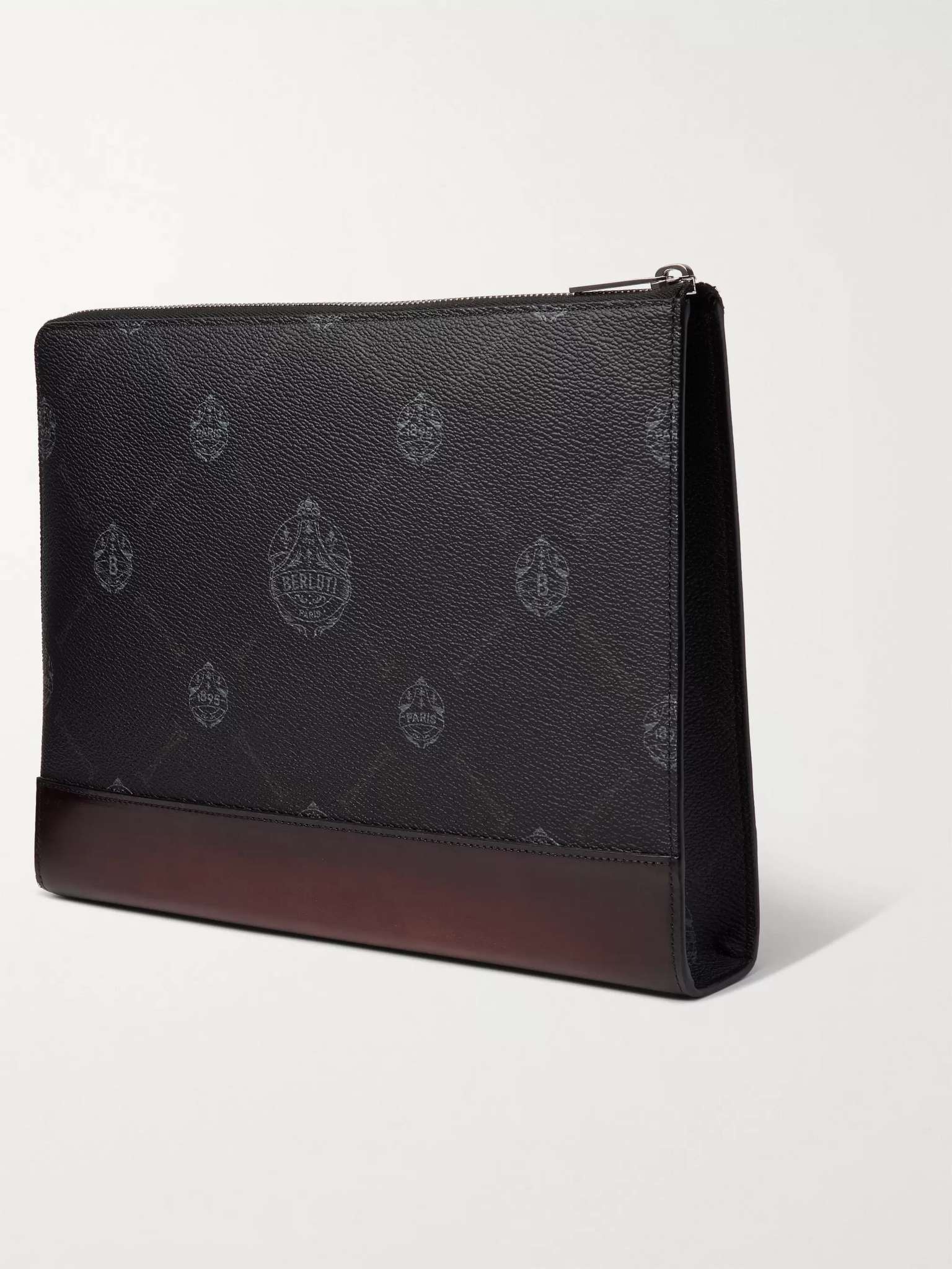 Signature Logo-Print Canvas and Leather Pouch - 4