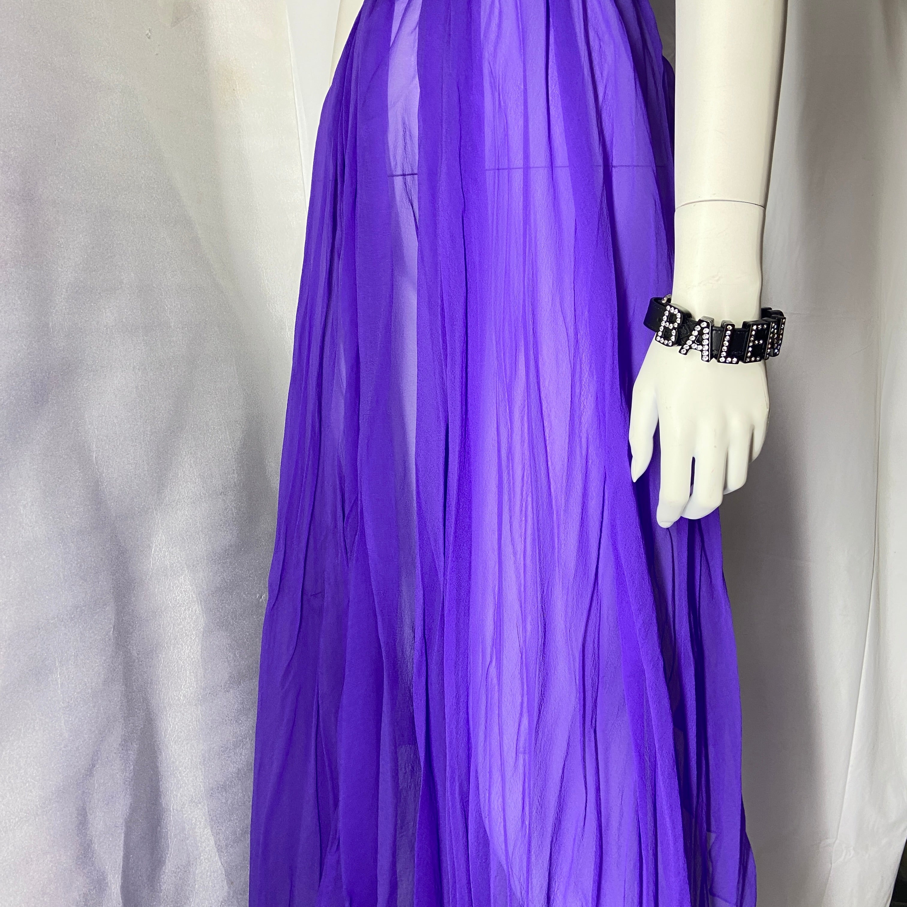 Balenciaga fall 2017 ultra violet belted silk-mousseline dress OS - 15