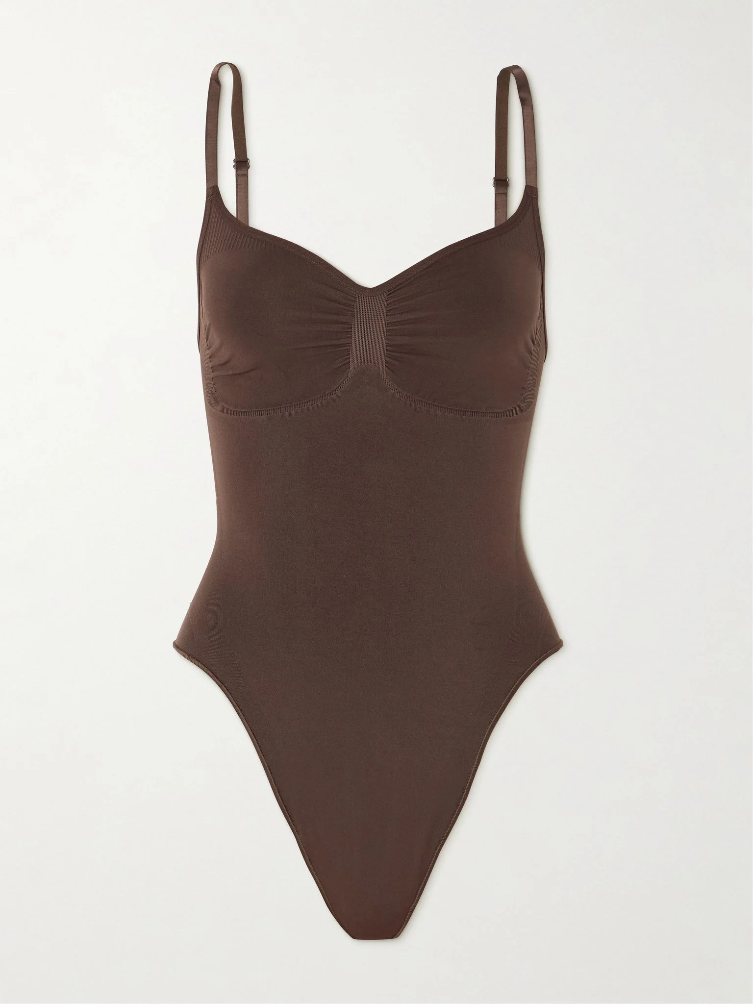 Seamless Sculpt Thong Bodysuit - Cocoa Chocolate - 1