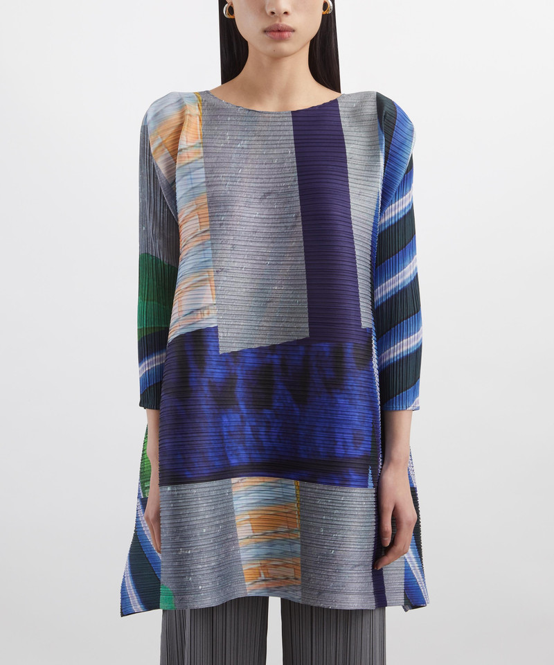 Pleats Please Issey Miyake CITY COLLAGE Pleated Tunic Dress outlook