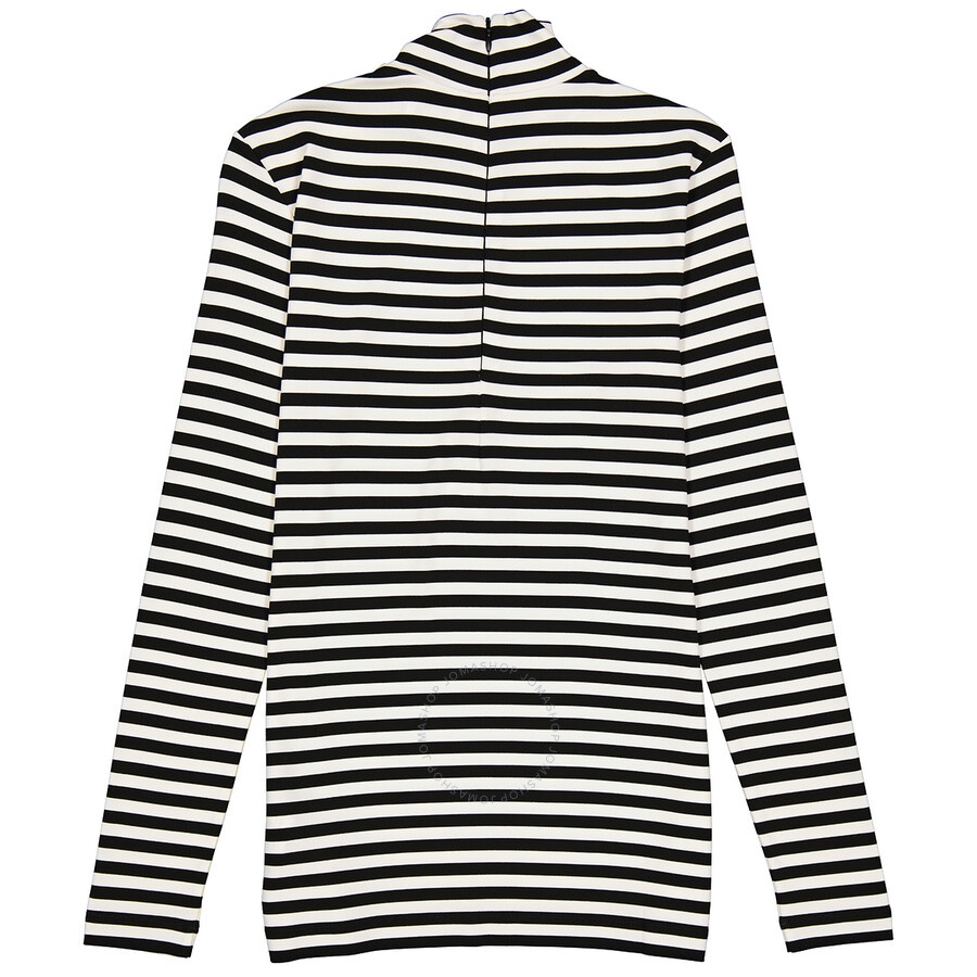 Burberry Ladies Black Striped Stretch Jersey Turtleneck Top - 5