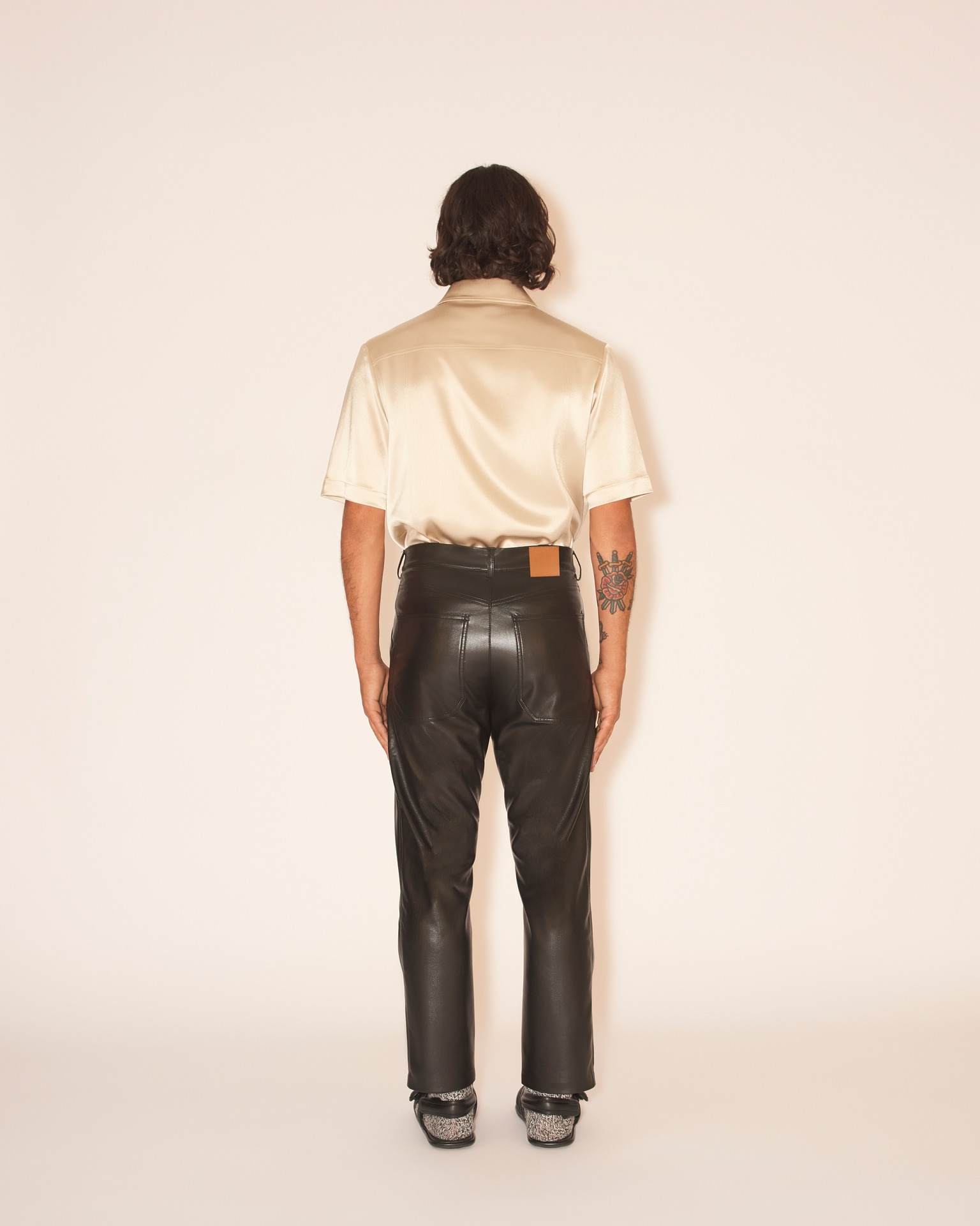 JASPER - OKOBOR™ alt-leather workwear trousers - Black - 2
