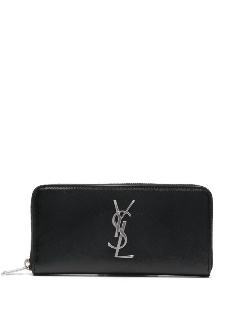 monogram zip-up leather wallet 1