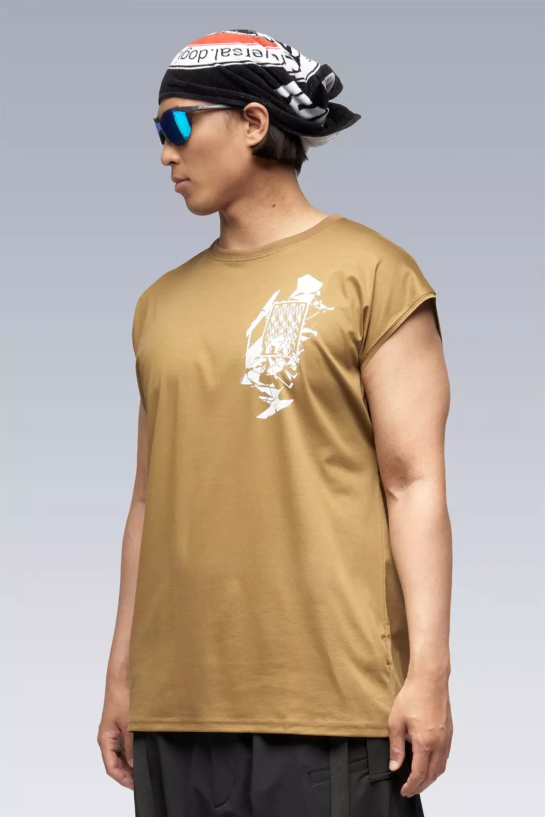 S25-PR-B 100% Cotton Mercerized Sleeveless T-shirt Coyote - 2