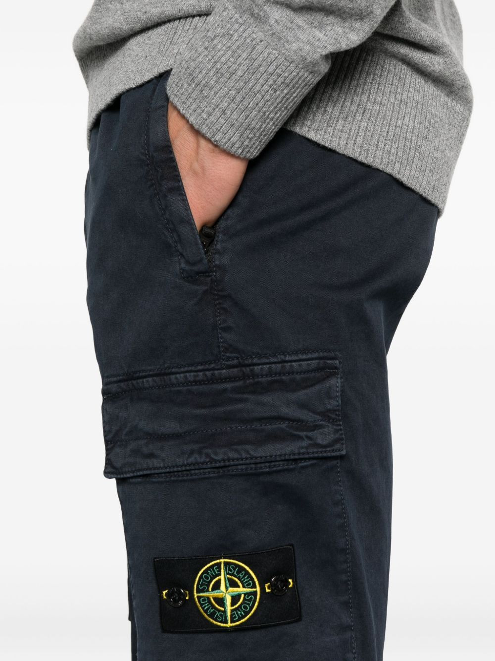 elasticated-cuff cargo trousers - 5