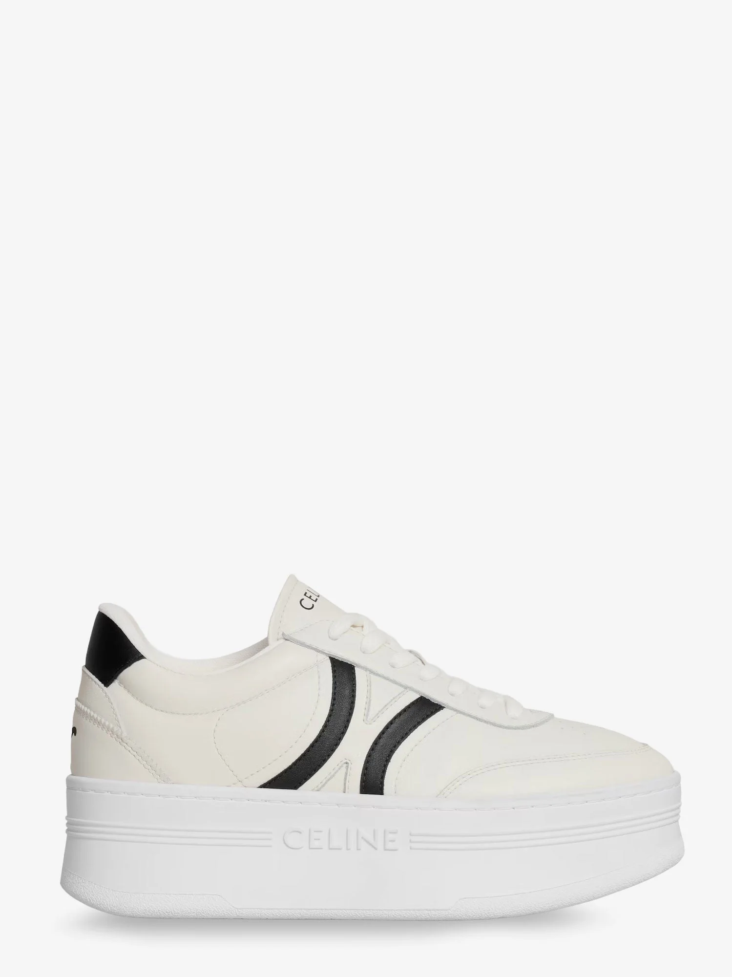 Celine Leather Block Sneakers With Triomphe Logo On The Back - 1