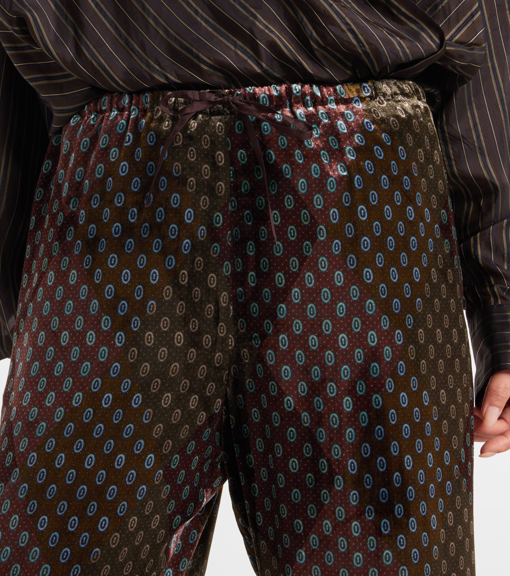 Printed wide-leg satin pants - 4