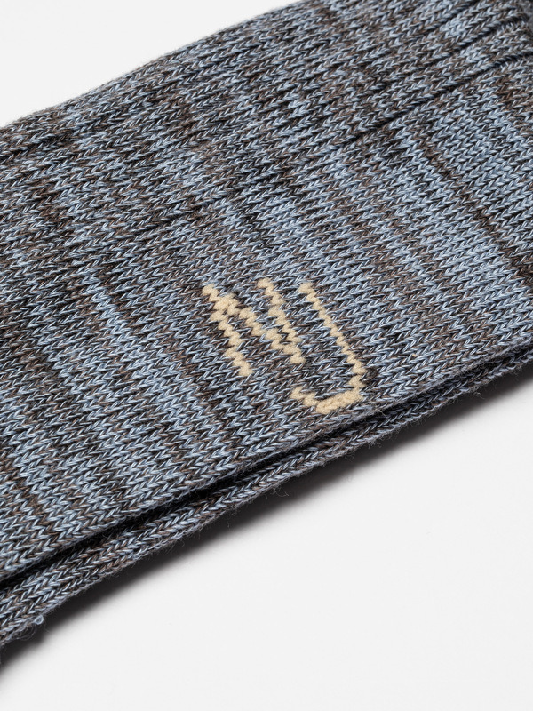 Rasmusson Mens Rib Sock Bluemelange - 2