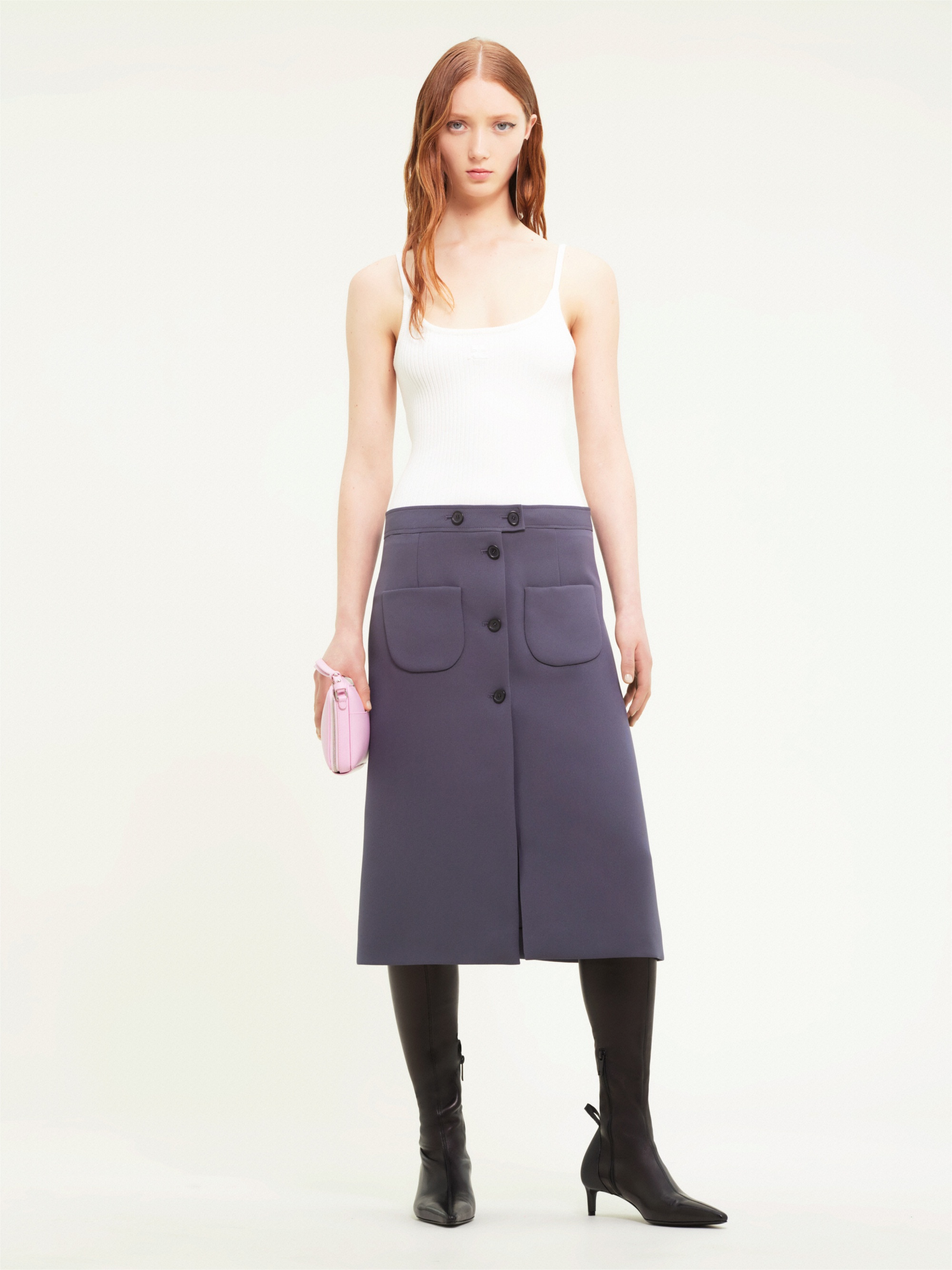 DOUBLE POCKETS TWILL SKIRT - 2