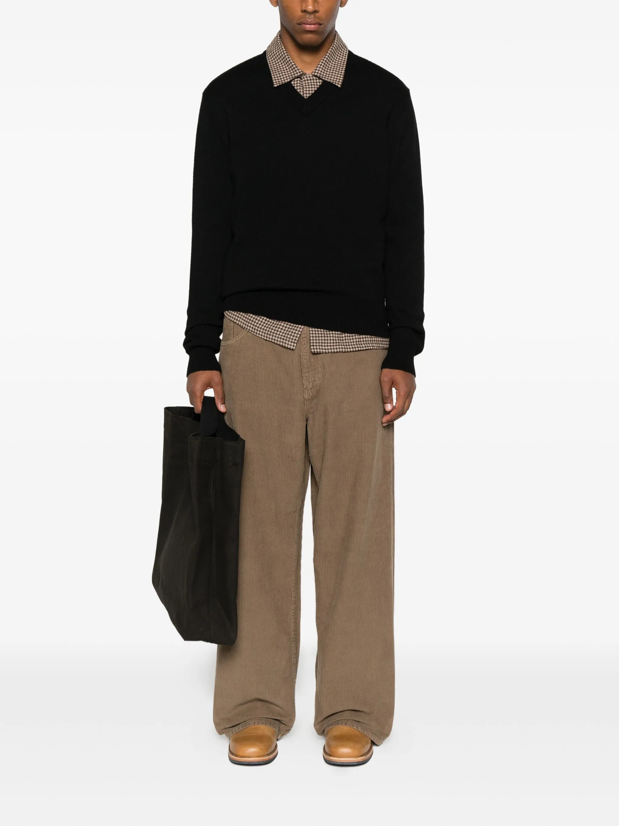 Sunflower V-neck Cashmere Sweater - 4