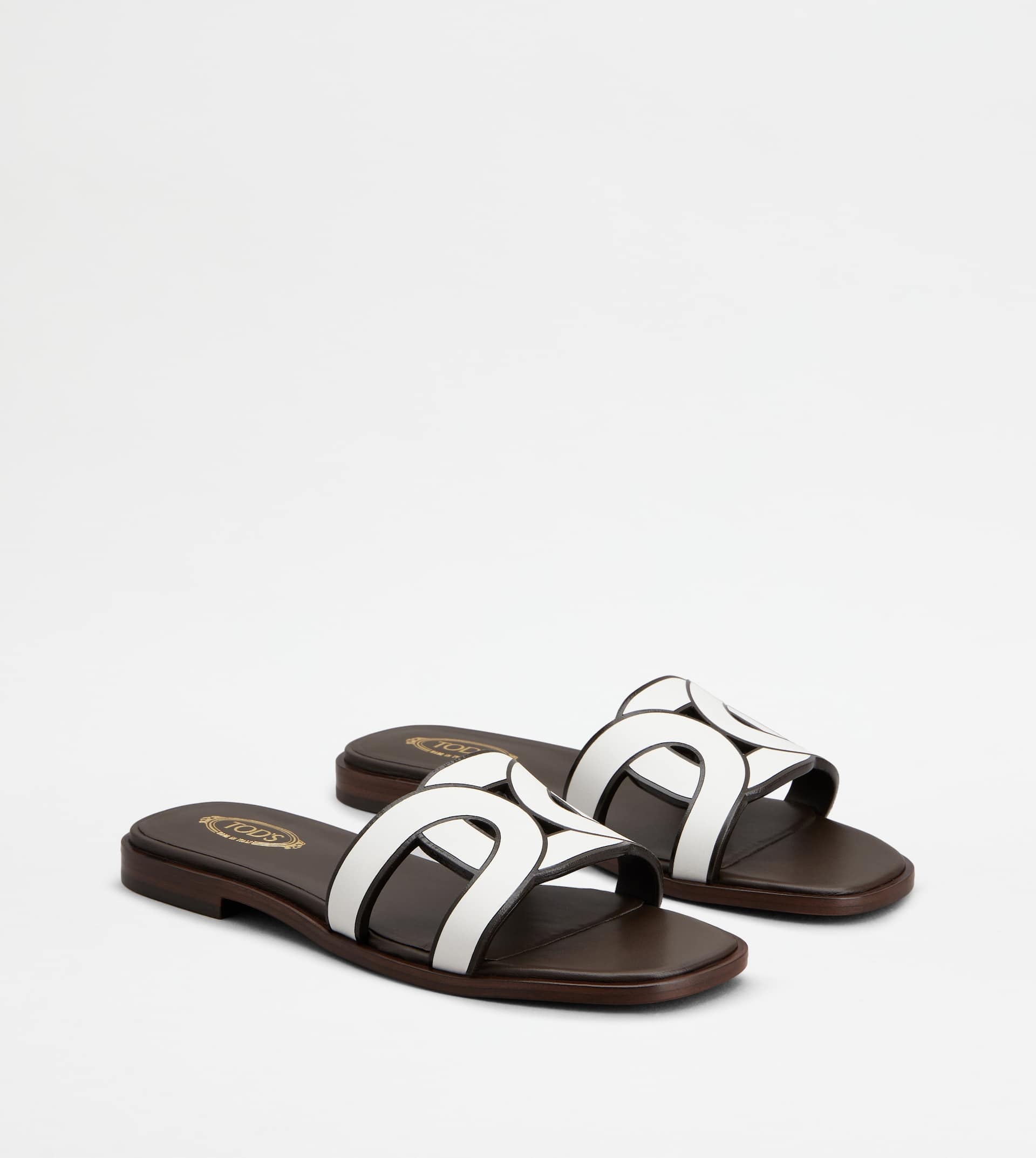 SANDALS IN LEATHER - WHITE - 4