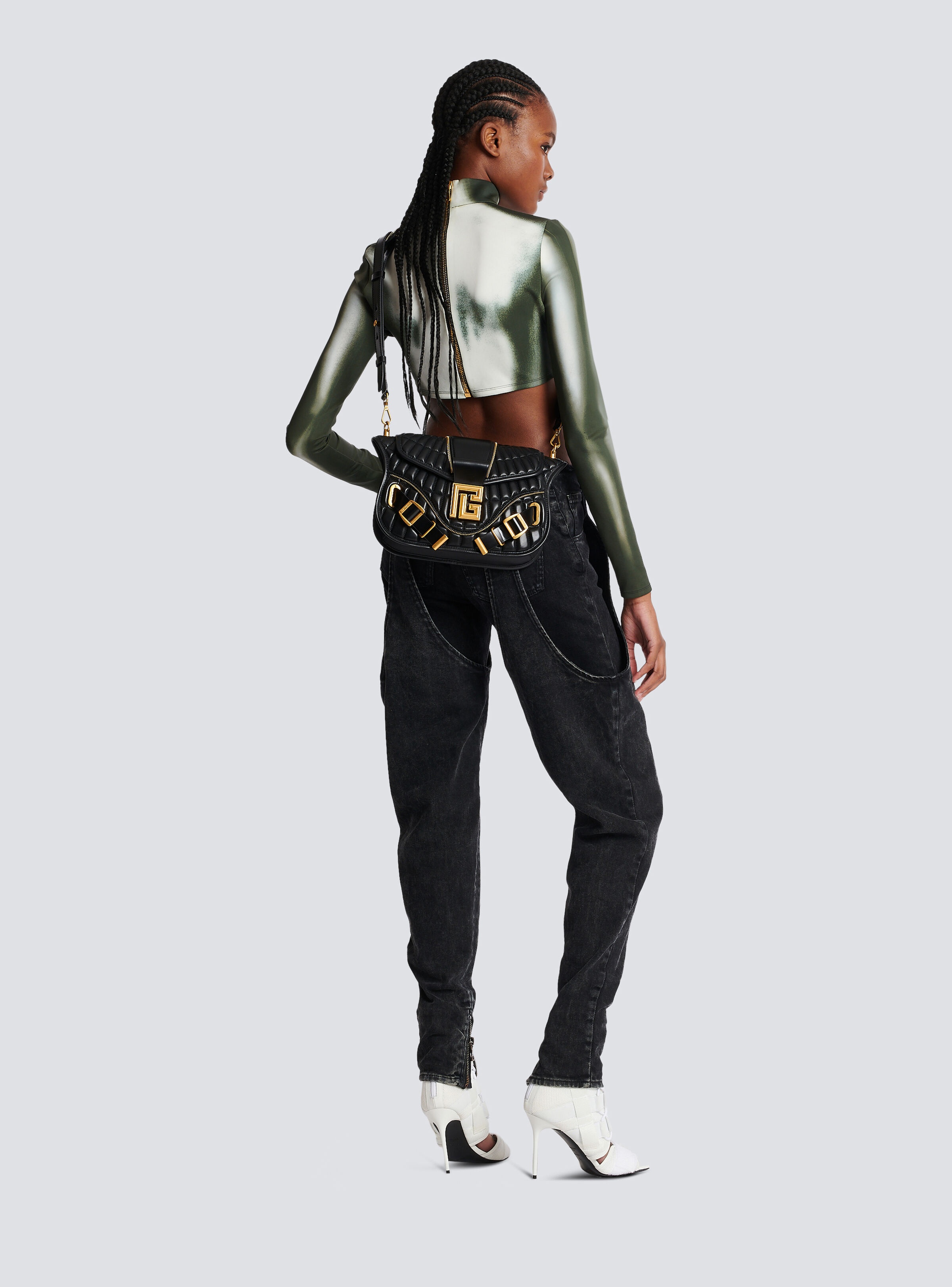 Embossed leather Blaze bag - 8