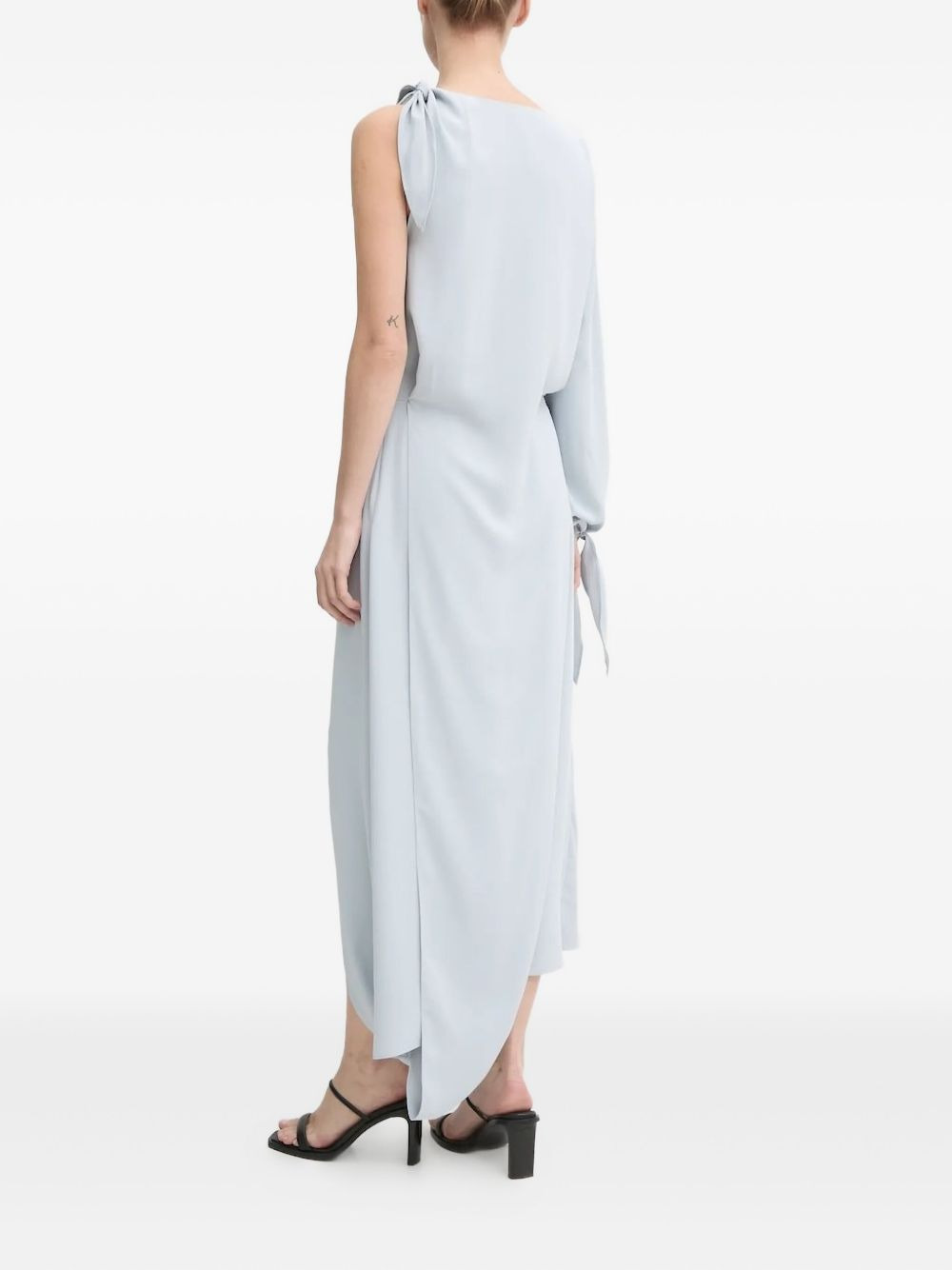 one-shoulder tie-cuff dress - 2