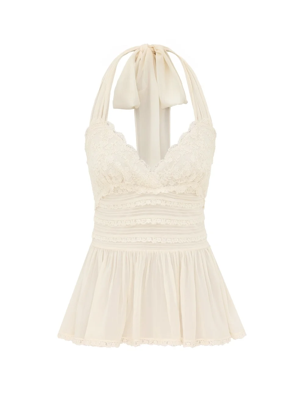 FAIRLIGHT LACE HALTER TOP - 1