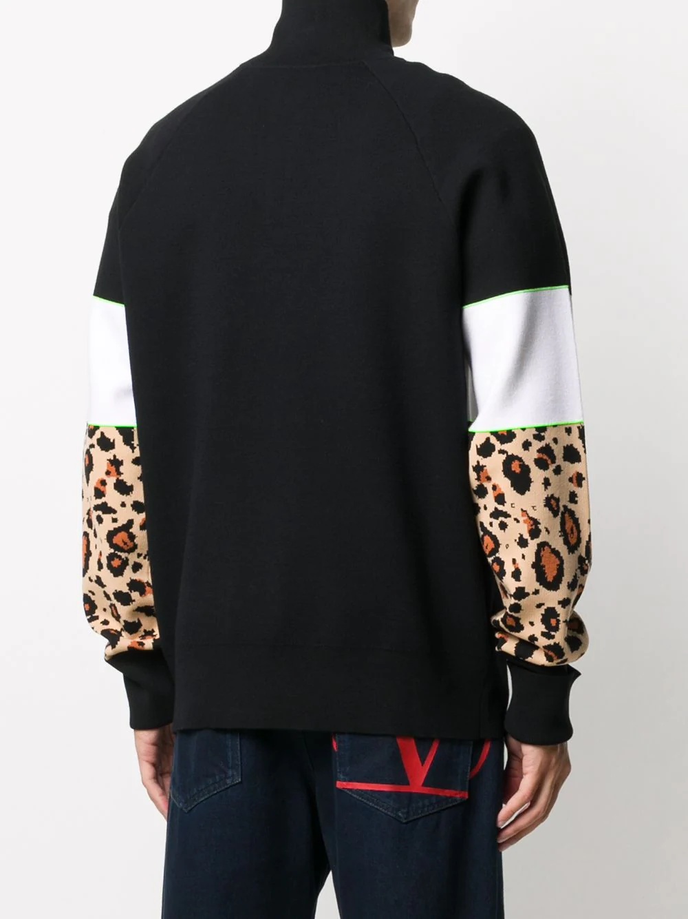 leopard print-panelled sweatshirt - 4