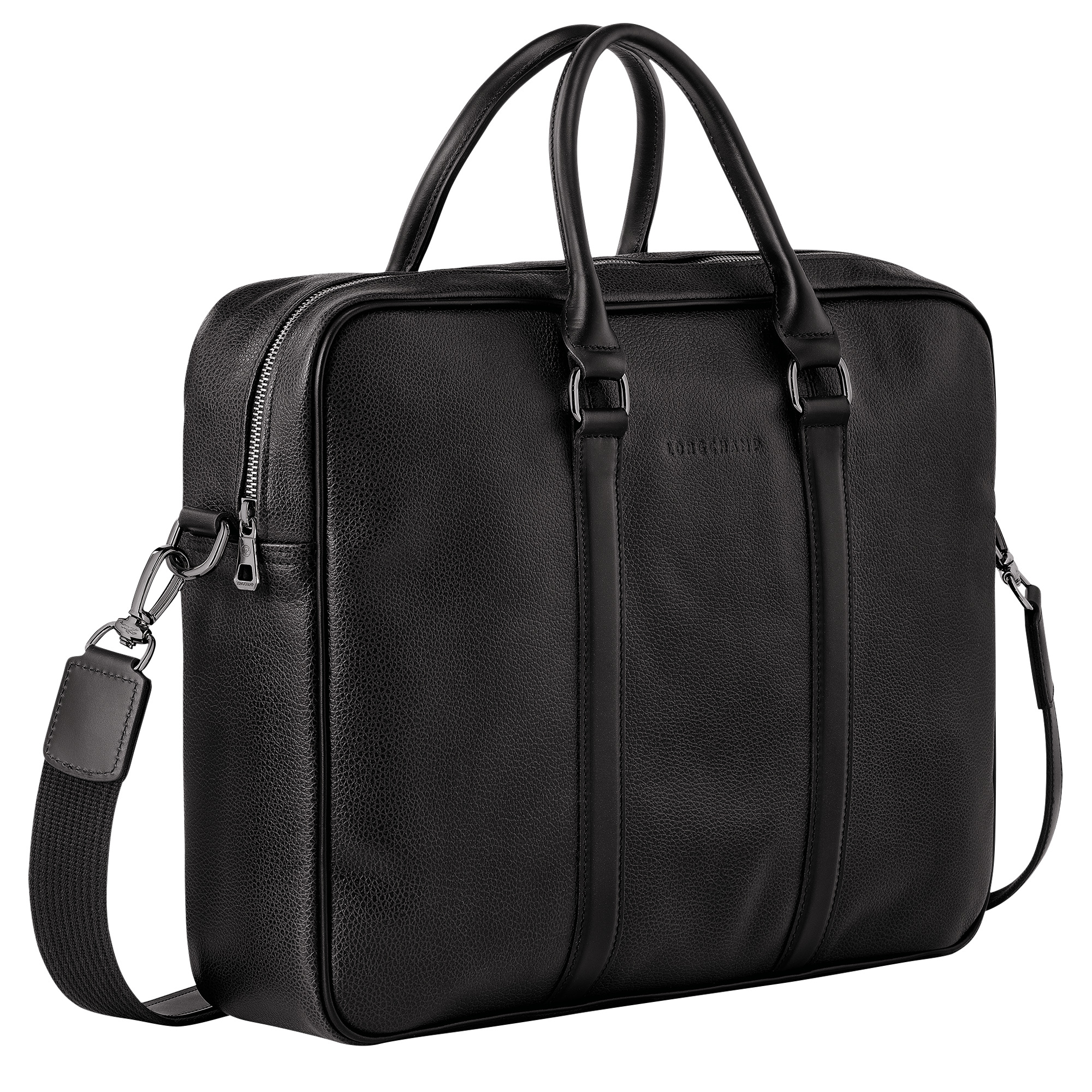 Le Foulonné M Briefcase Black - Leather - 3