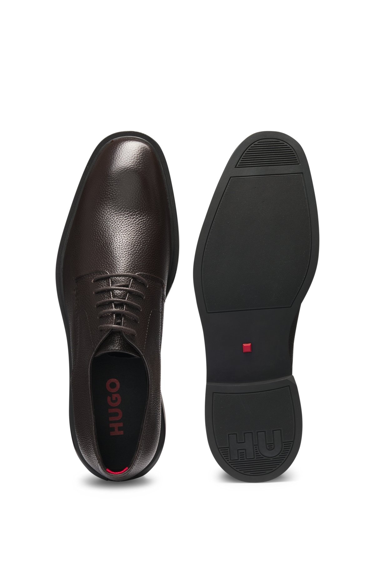 DERBY SHOES IN GRAINED LEATHER - 4