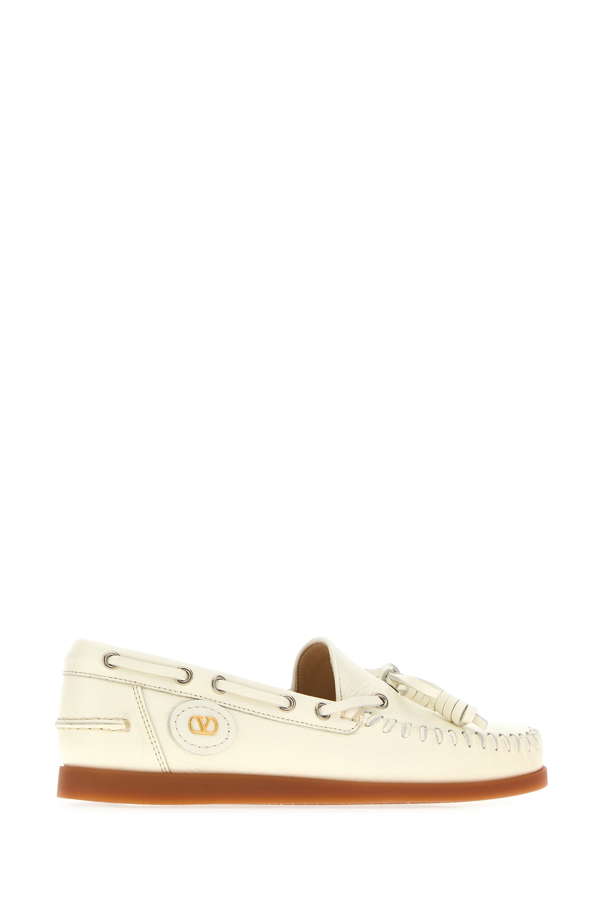 Ivory leather VLogo Signature loafers - 3