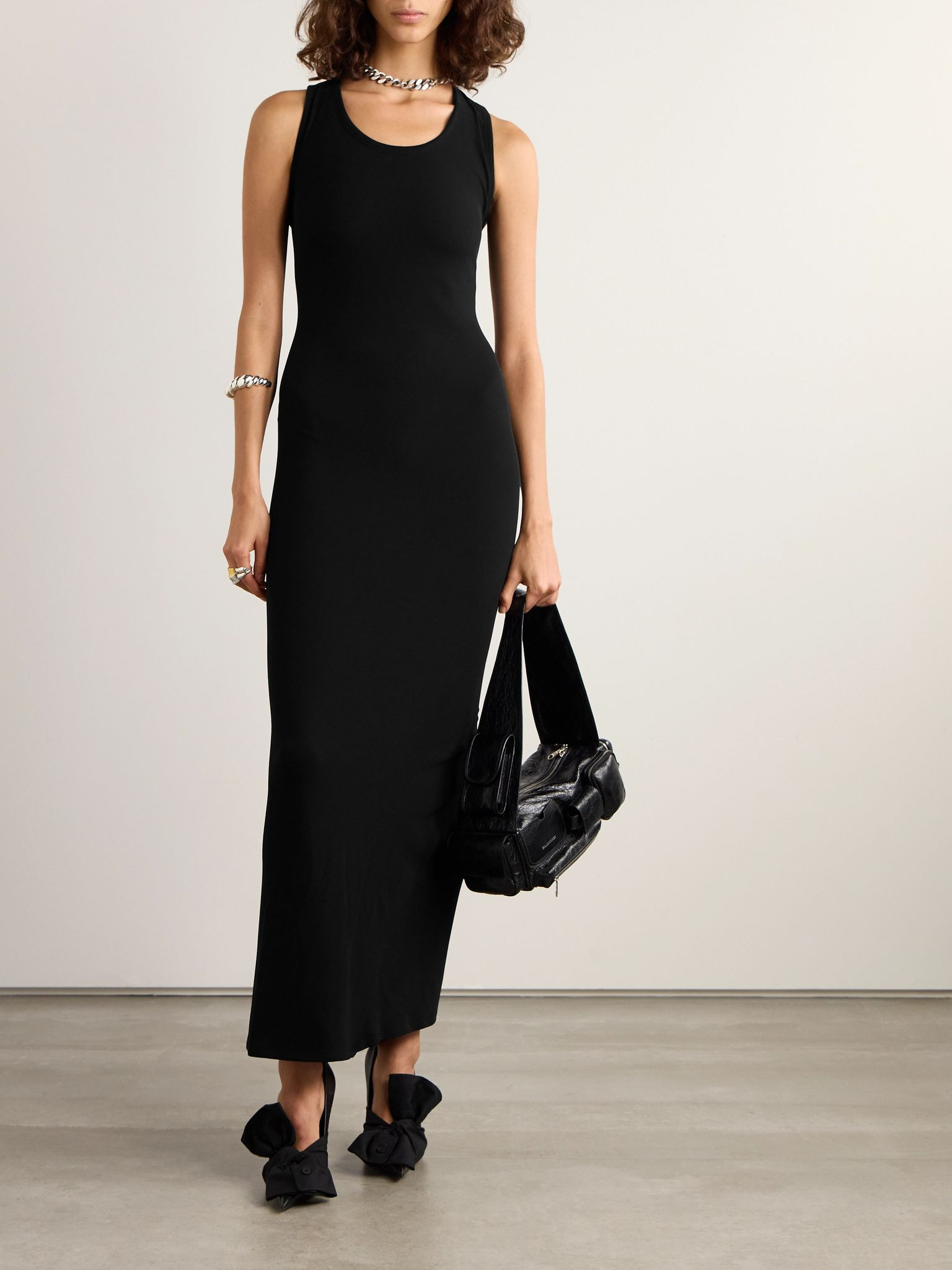 Stretch-jersey gown Black - 3