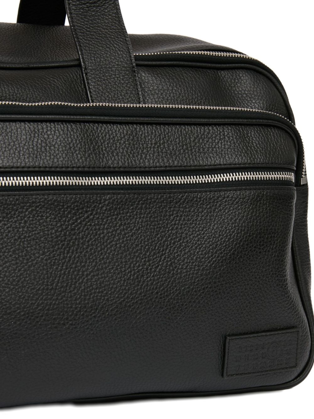 textured leather duffle bag - 5