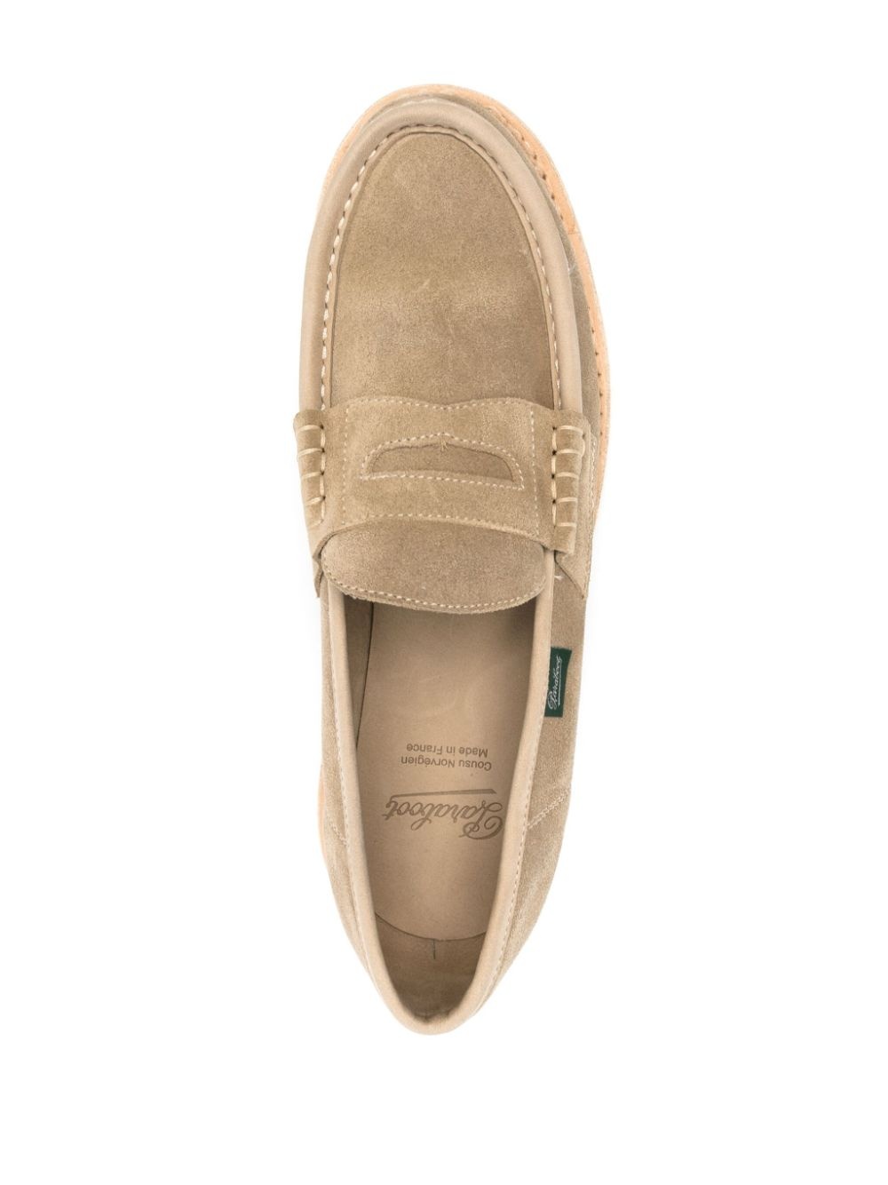 logo-patch suede loafers - 4