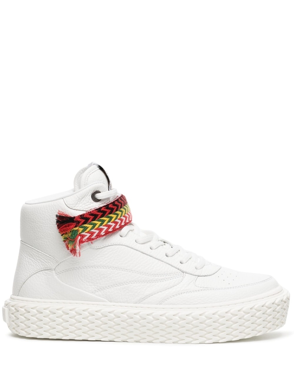 high-top leather sneakers - 1