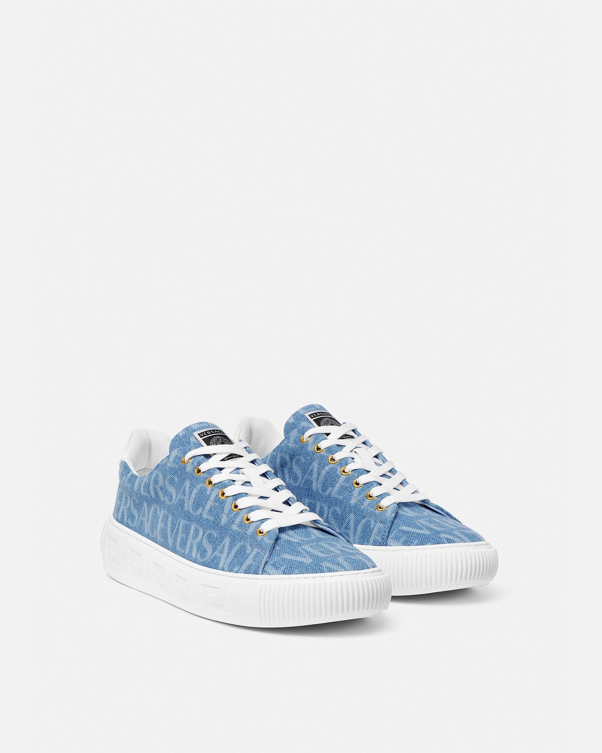 Versace Allover Denim Greca Sneakers - 2