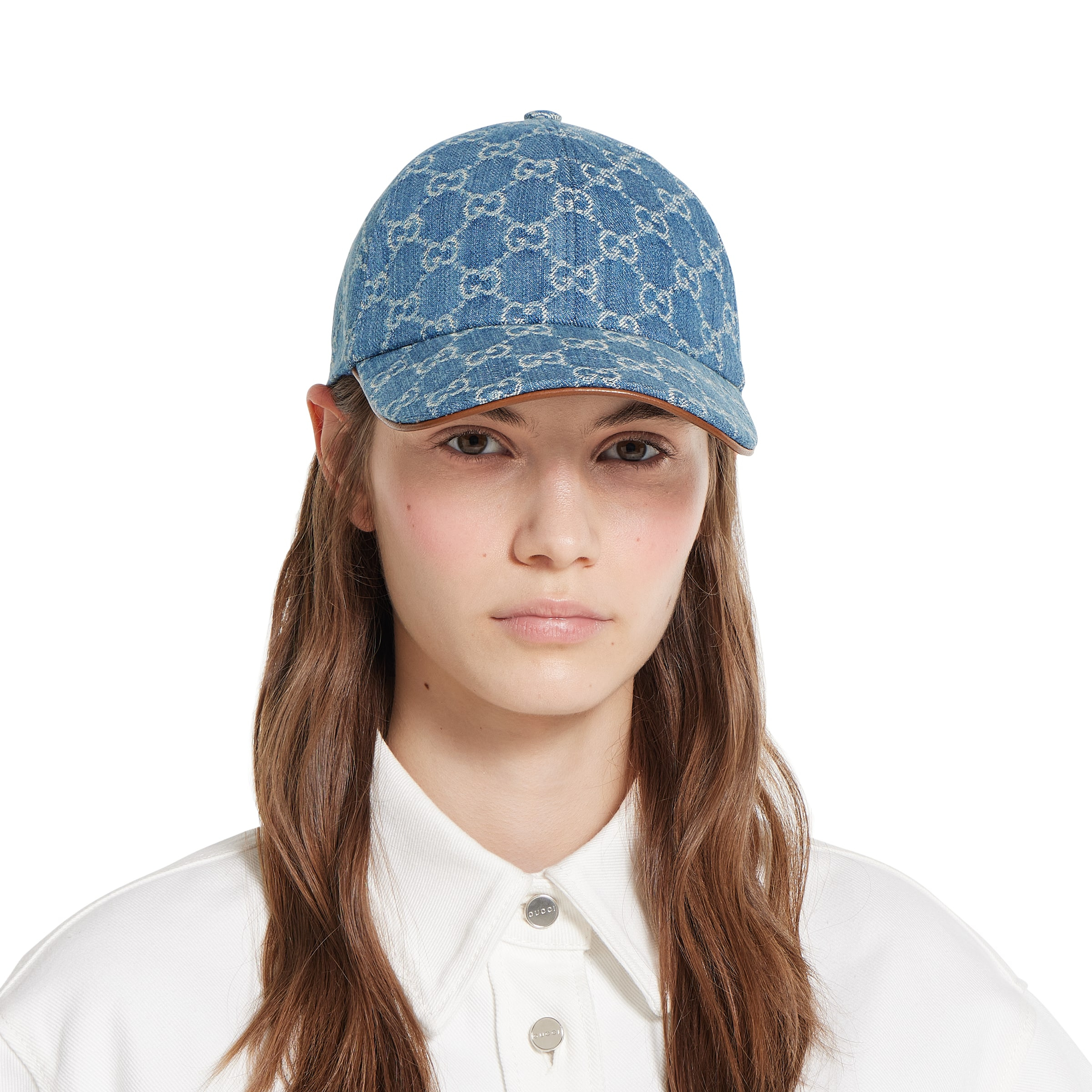 GG denim baseball hat with Horsebit - 3