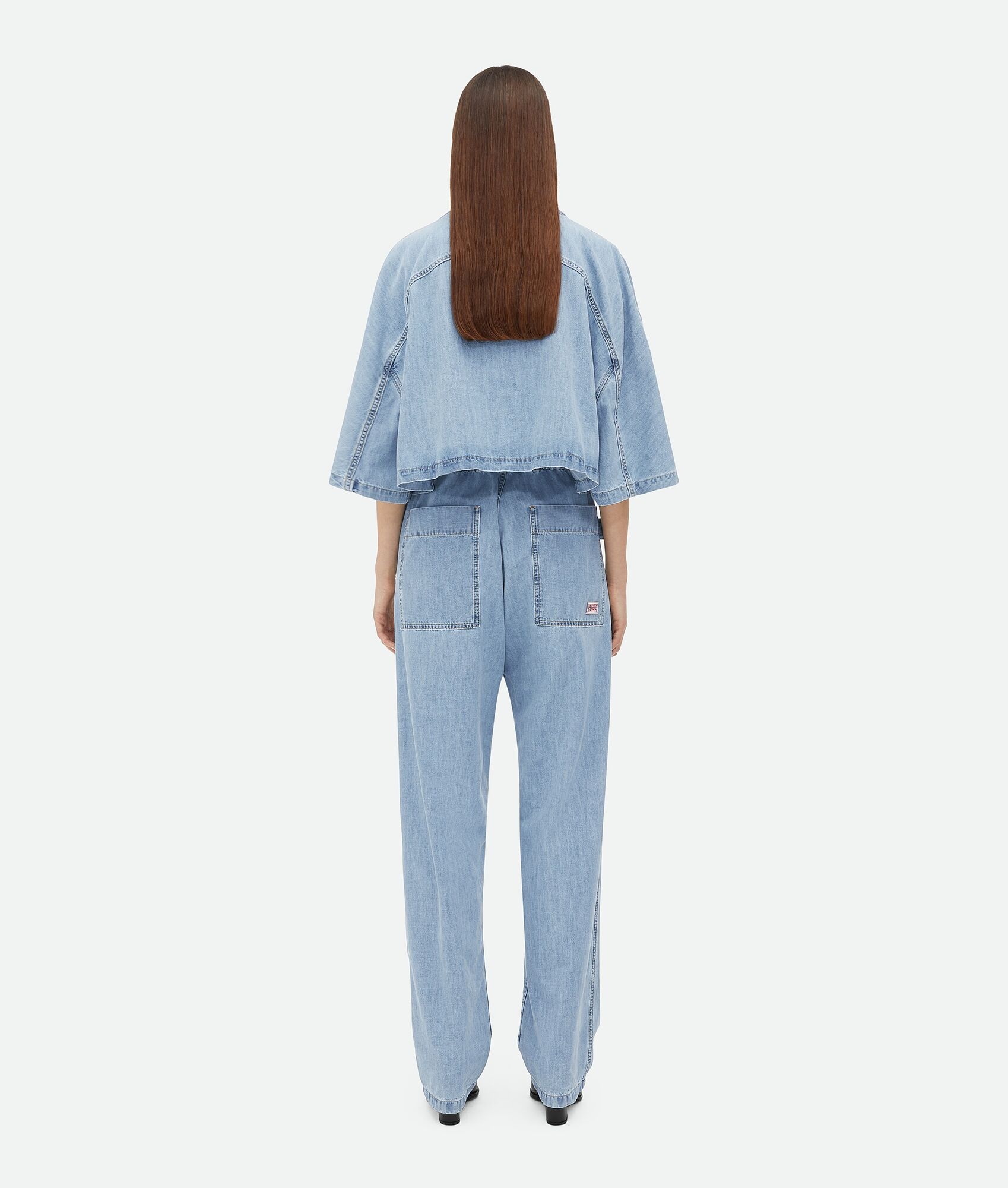 Light Bleached Denim Cropped Shirt - 3